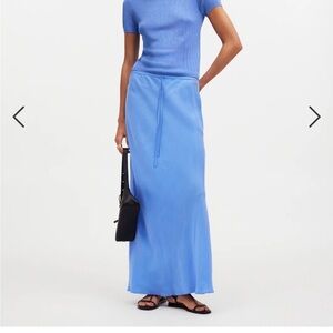 Madewell side slit skirt in blue